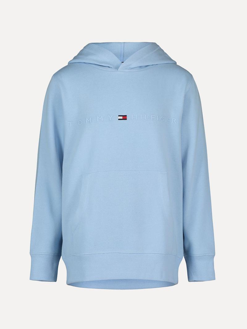 Fiú Tommy Hilfiger Big Tonal Logo Hoodies Kék | HU 2103ZUT